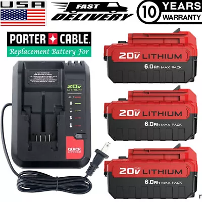 2X For PORTER CABLE PCC680L PCC685L PCC681L 20V Max Lithium-Ion Battery/ Charger • $12.98