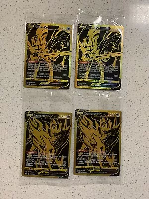 Pokemon Zacian V SWSH076 & Zamazenta V SWSH077 Gold Ultra Premium Promo SEALED 4 • $80