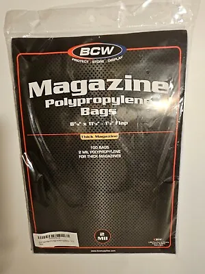  Magazine Sleeves Bags Pack BCW Storage Protector Standard Regular Size Lot 100  • $12.99