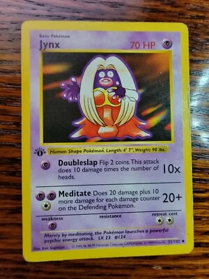 $19.99 • Buy Base Set Jynx 31/102 1st Edition Shadowless WoTC LP Pokemon