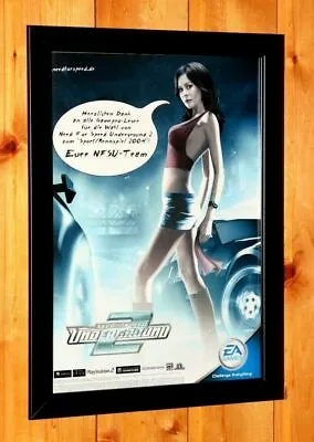 Need For Speed Underground 2 PS2 Xbox GameCube Old Promo Poster Ad Art Framed • £35.90