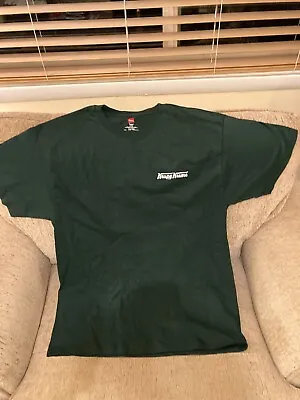 Krispy Kreme Doughnuts Miami T Shirt  Green With Bowtie  100% Cotton Logo Size L • $14