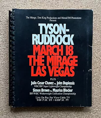 Vintage 1991 Mike Tyson Vs. Donovan Ruddock Fight Night Presentation Program • $299