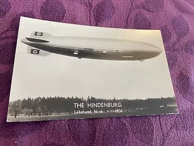 The Hindenburg Zeppelin  Aloft Over Lakehurst NJ @1936  RP  Postcard • $27.70