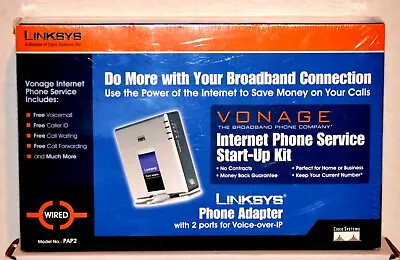 $19.50 • Buy Linksys Phone Adapter - Vonage With 2 Port Voice Over IP - Model# - PAP2 -New/Se