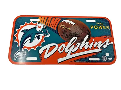 VTG Miami Dolphins Plastic License Plate WINCRAFT NFL Licensed Rare Made USA • $16.88