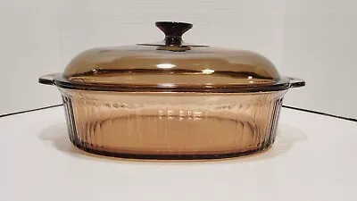 Visions Corning Ware Amber 4L Oval Roaster Casserole Dish Dutch Oven Pyrex Lid • $34.99