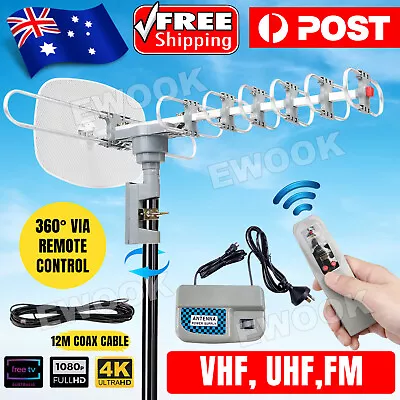 Outdoor TV Antenna Digital Rotating HD Amplified Aerial Signal 360° Rotating AU • $43.95