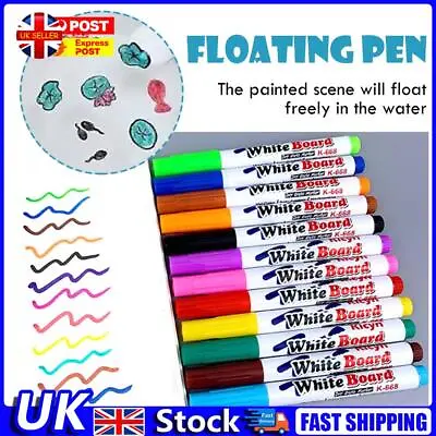 Magical Water Painting Pen Erasable Drawing Whiteboard Floating Pen (12pcs) UK • £7.30