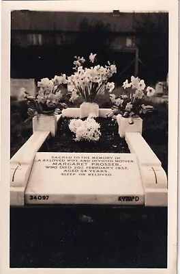 Photograph Marble Grave Memorial Of Margaret Prosser 1957 Memento Mori Vintage  • £8.63