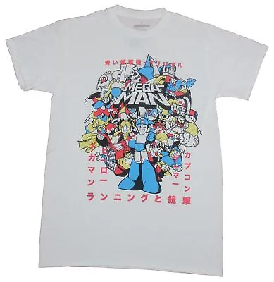 Mega Man Capcom Adult New T-Shirt- Giant Japanese Cast Of Characters Thumbs • $16.98