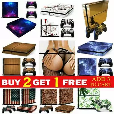 $14.29 • Buy Skin Cover Wrap Sticker Case Set For Playstation PS4 Console Controller Gamepad
