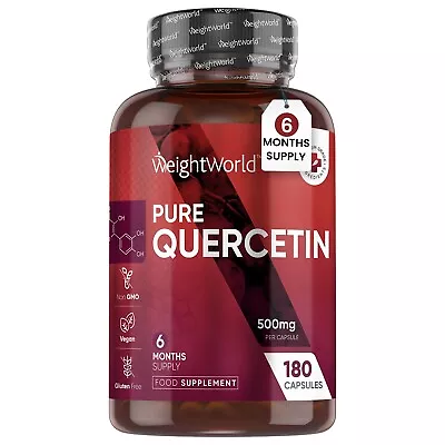 Quercetin 180 Capsules 500mg | Immune System Support & High Strentgh Supplement • £28.99