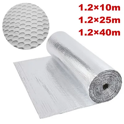 Aluminum Insulation Roll Double Foil Single Layer Air Bubble Wrap 1.2m/0.6m Wide • £7.99