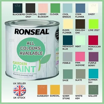 Ronseal Outdoor Garden Paint - For Exterior Wood Metal Stone Brick - All Colours • £8.95