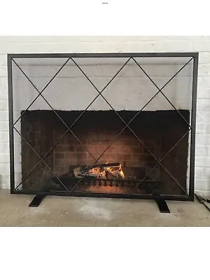 NEW Style Selections Flat Panel Fireplace Screen 39” X 31” Heat Resistant Black • $45