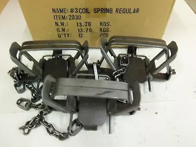 $57.95 • Buy 3  Bridger # 3  Coil Spring Traps Beaver Otter Coyote Bobcat Trapping 