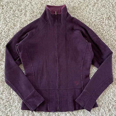 Mountain Hardwear Sarafin Cardigan Full Zip Sweater Womens S Wool Blend Purple • $24.95