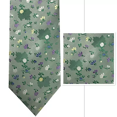 Floral Men's Self Tie Neck Tie AND Hanky Set Paisley Wedding Party Prom Formal • $12.37