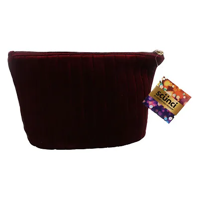 Scunci Velvet Zippered Cosmetic Makeup Bag Red • $6.95