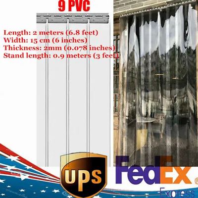 $55.10 • Buy 9x PVC Strip Plastic Curtain Warehouse Door Insulation Cooler Freezer 78.7 *5.9 