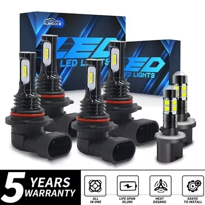 For Silverado 2500 HD 3500 2001-2002 White LED Headlight & Fog Light Bulbs Combo • $35.99