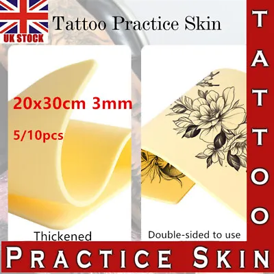 5/10PCS Learn Blank Tattoo Tattooing Fake False Practice Skin 20cm Synthetic UK • £14.99
