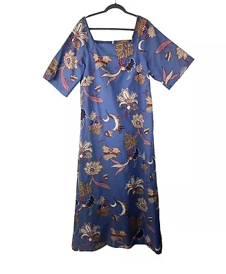 Vintage Liberty House Of Hawaii Floral Cotton Maxi Dress Muumuu Size 16 • £72.39