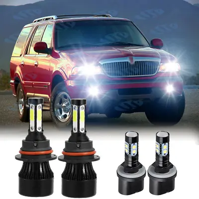 For Lincoln Navigator 1998-2002 6000K LED Headlight HI/LO Fog Lights Bulbs Combo • $26.24