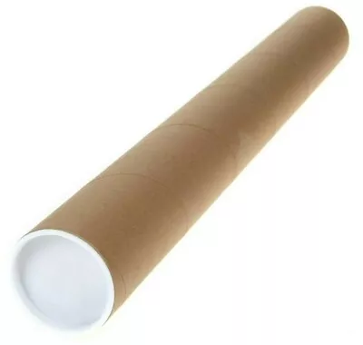 Kraft Mailing Tubes With End Caps ( 2 Pack) Various Diameters And Lengths • $15.70