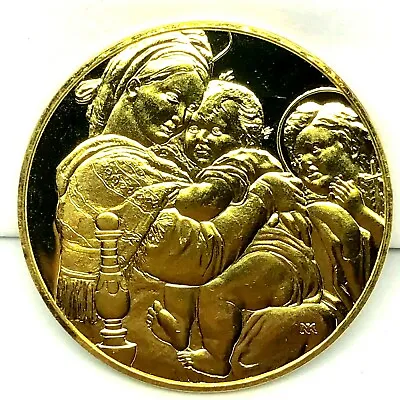 1976 Madonna Of The Chair Raphael Gold Electroplate Sterling Silver Proof Medal • $74.95
