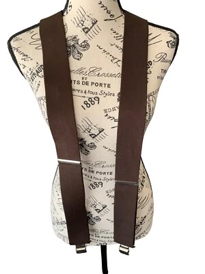 $8.99 • Buy Men's Wide Heavy-Duty Suspenders Black Wide Buckle Metal Teeth