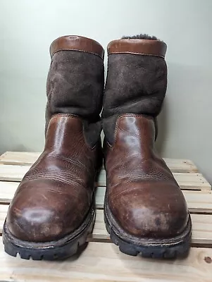 UGG Australia Beacon Sheepskin-Lined Brown Leather Boots Men's Sz 11 (5485) A133 • $70