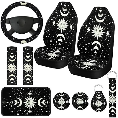 10 Pcs Moon Star Car Seat Covers Full Set Car Accessories For Women Front Sea... • $31.65