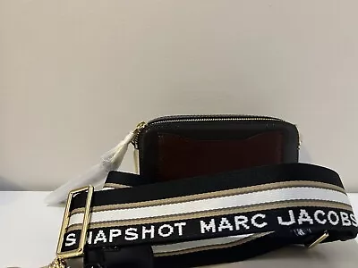 MARC JACOB Snapshot Camera Bag Gold Hardware Leather Black/White  M0014146 • $150