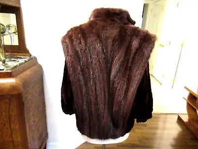 Vtg Dyed Wine Mink Jacket W/ Full Skins & Sheared  Needs Sm Lining Repair M/l • $29.99