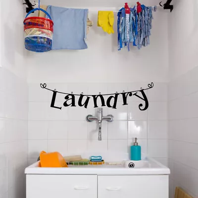 Laundry Wall Stickers Removable Laundry Room Decal Quote Wall Sticker Laundry • £5.87