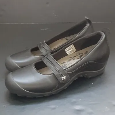 Merrell Plaza Bandeau Women Size 8 Black Suede Leather Mary Jane Shoe • $29.95