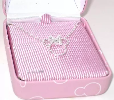 Disney Parks Authentic ✿ Minnie Mouse Ears Bow Necklace Icon Mickey's Gal Silver • $19.58