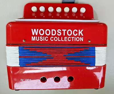 Accordion 7  Squeezebox Woodstock Music Collection Musical Instrument Red White • $19.99