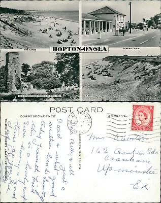 Hopton On Sea 4 Views Real Photo K6101 1964 Cancel RP Harvey Barton • £6.10