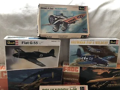 Lot Of 9 Vintage Revell Froc Monogram Model War Planes • $69