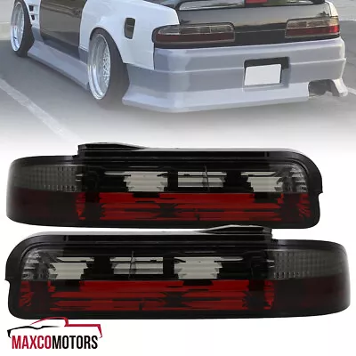 Red/Smoke Tail Lights Fits 1989-1994 240SX S13 Coupe Rear Signal Lamp Left+Right • $80.49