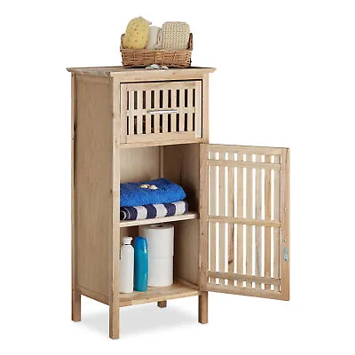 Walnut Bathroom Cabinet Multi-Purpose Wooden Cabinet MIDI Universal Narrow Sh • £78.90