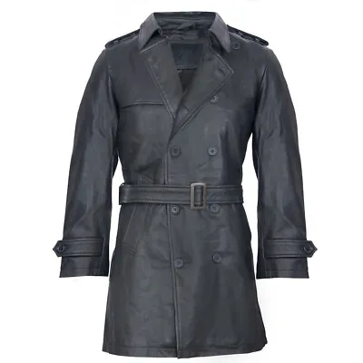 Men's Leather Coat Stylish Handmade Gift For Him Coat Black Color Coat Stylish • $161.99