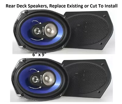 6  X 9  Classic Car Rear Speakers For Stereo Radio With Metal Flat Grills Black • $117