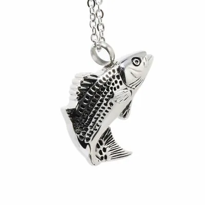 Fish Design Cremation Urn Necklace For Ashes Holder Keepsake Pendant For Jewelry • $10.79