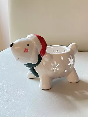 New Yankee Candle Snow Dog Tea-Light Holder Luminary BNWT Snowflake Snowman • £17.99