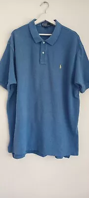 Polo Ralph Lauren Men's Shirt Size 2XL Blue Logo Short Sleeve Collared Cotton • $19.95