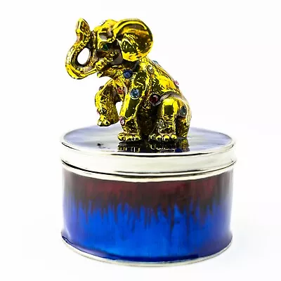 Elephant Trinket Box Hand Made By Keren Kopal & Austrian Crystals Faberge • $11.50